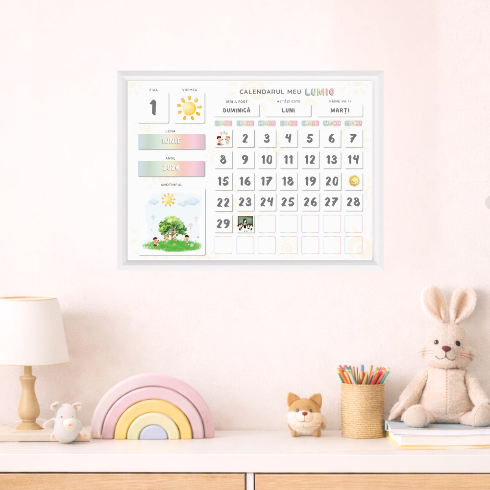 Calendar magnetic interactiv pentru copii - LUMIO