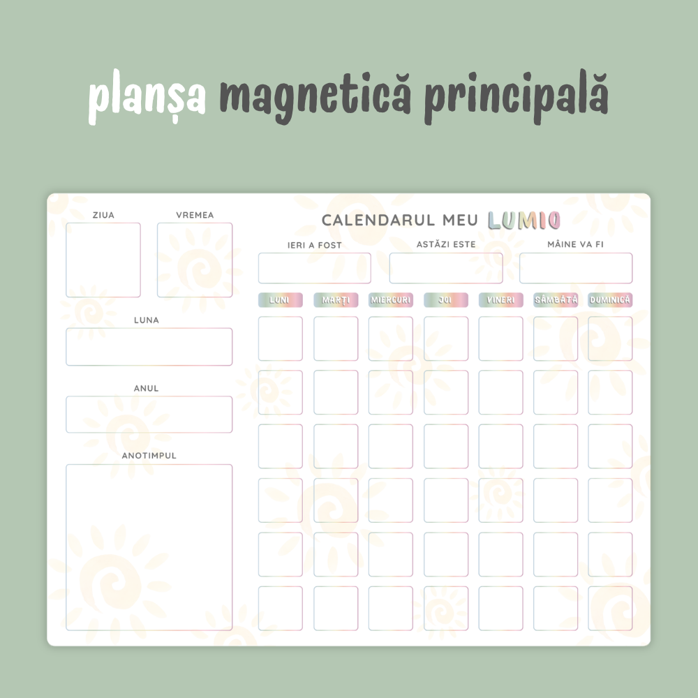 Calendar magnetic interactiv pentru copii - LUMIO